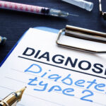 Diagnostic form with diagnosis diabetes type 2.